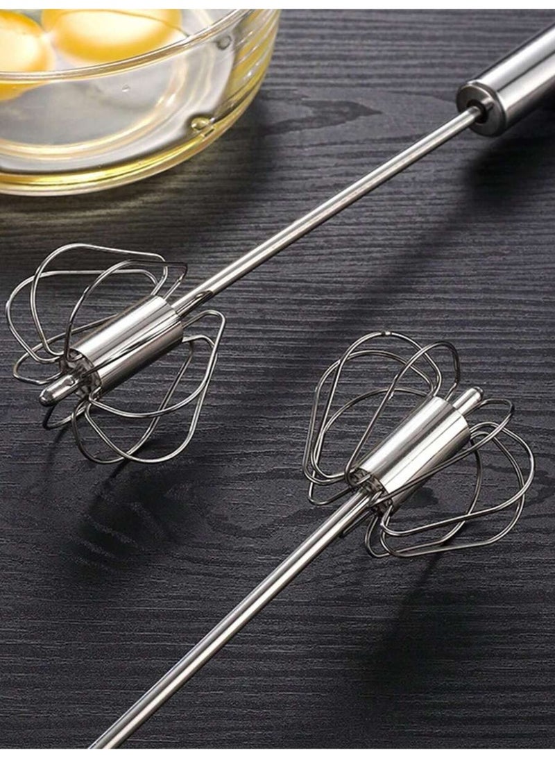 Manual Push Egg Beater – Stainless Steel Hand Press Whisk – Semi-Automatic Mixer for Eggs, Cream & Batter - Image 1